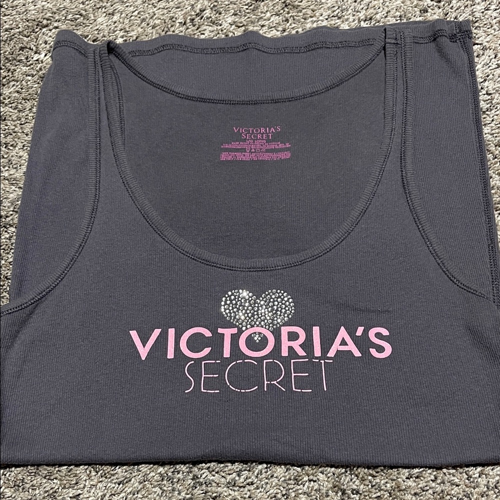 Victoria's Secret Charcoal Tank with Pink Logo
